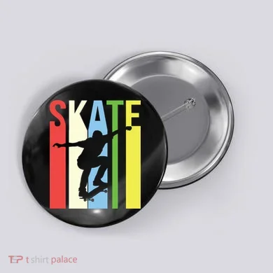 Retro Skate Logo Button