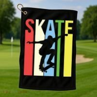 Retro Skate Logo Golf Towel thumb 1