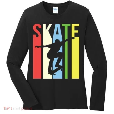 Retro Skate Logo Women's Long Sleeve Shirt