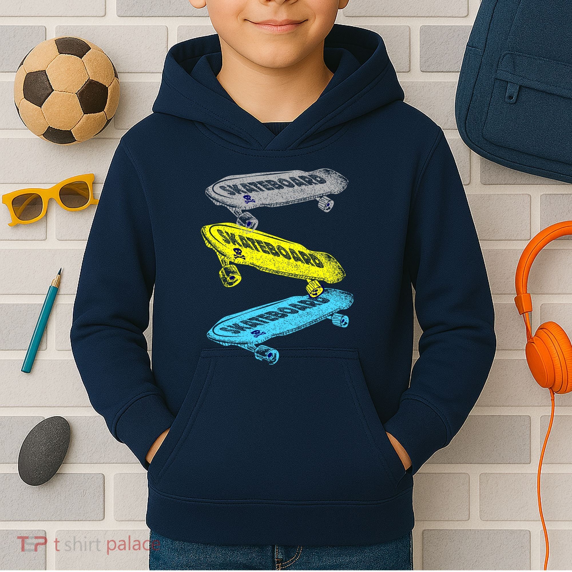 Retro Skateboards Kids Hoodie