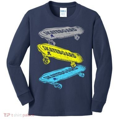 Retro Skateboards Kids Long Sleeve Shirt