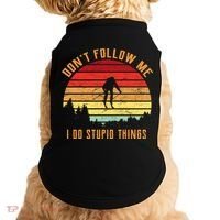 Retro Skiing Don't Follow Me I Do Stupid Things Doggie Tank thumb 0