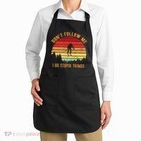 Retro Skiing Don't Follow Me I Do Stupid Things Apron thumb 2