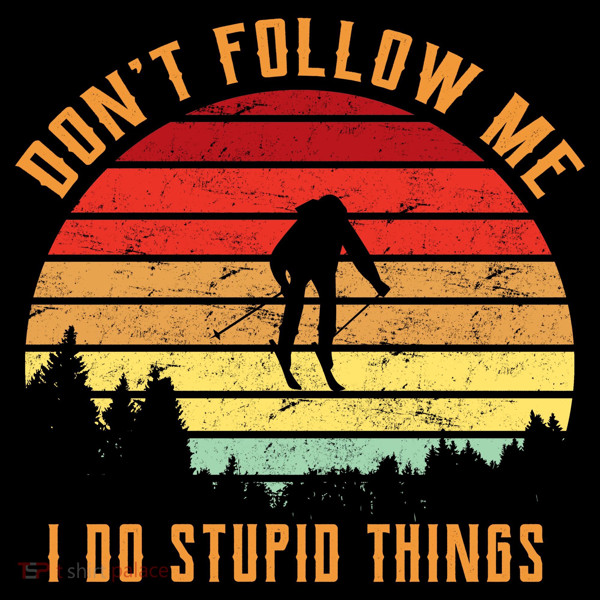Retro Skiing Don't Follow Me I Do Stupid Things Women's Hoodie