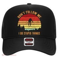Retro Skiing Don't Follow Me I Do Stupid Things Hat thumb 0