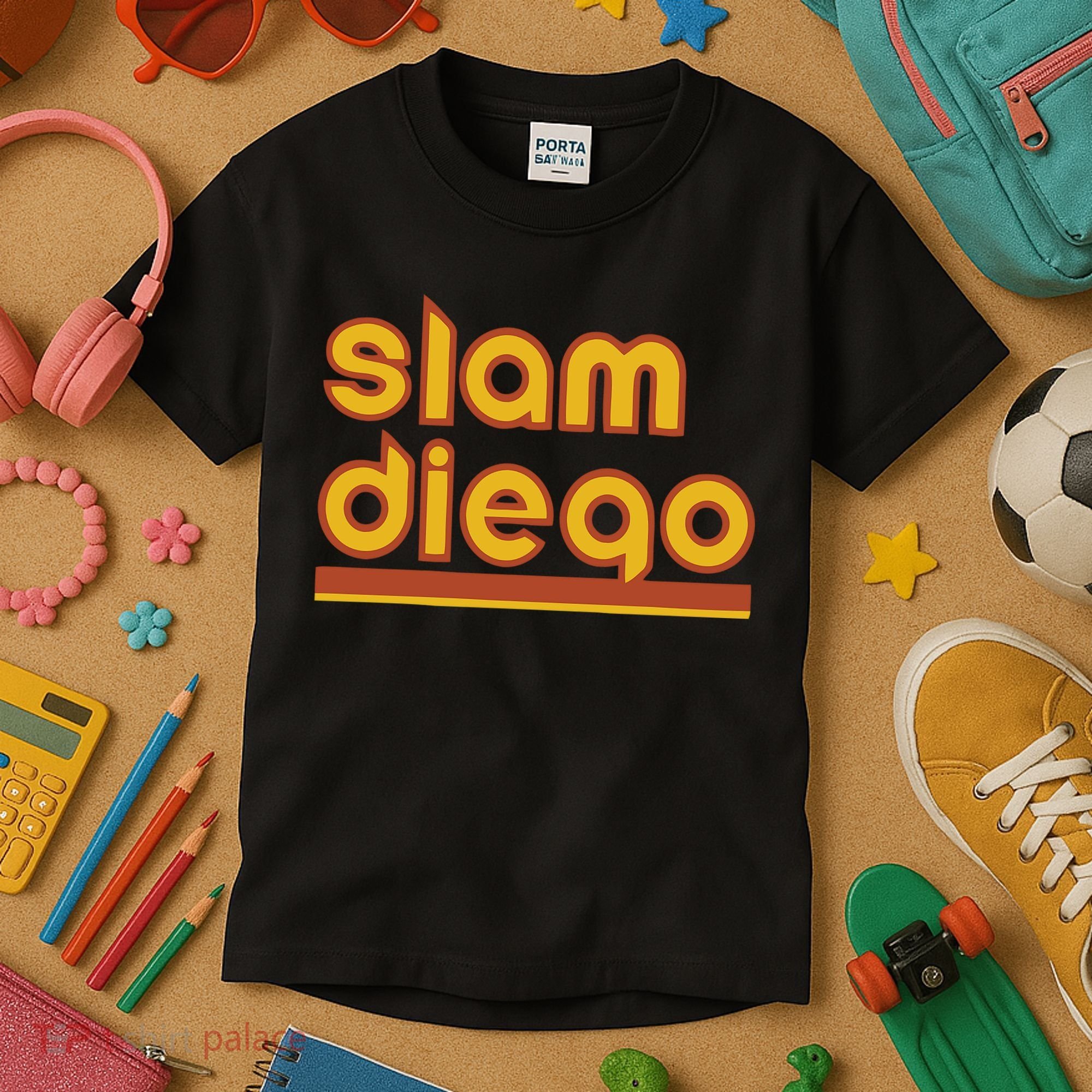 Retro Slam Diego Baseball San Fan Kids T-Shirt