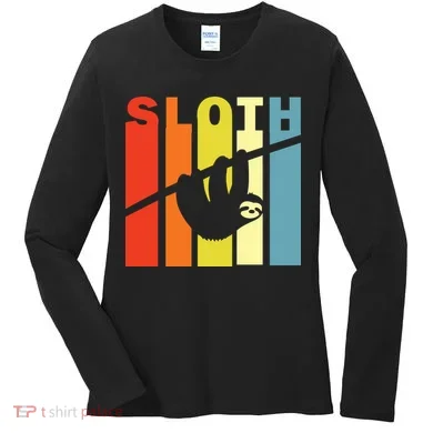 Retro Sloth Women's Long Sleeve Shirt