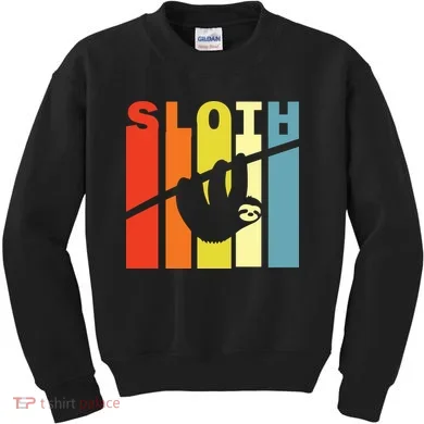 Retro Sloth Kids Sweatshirt