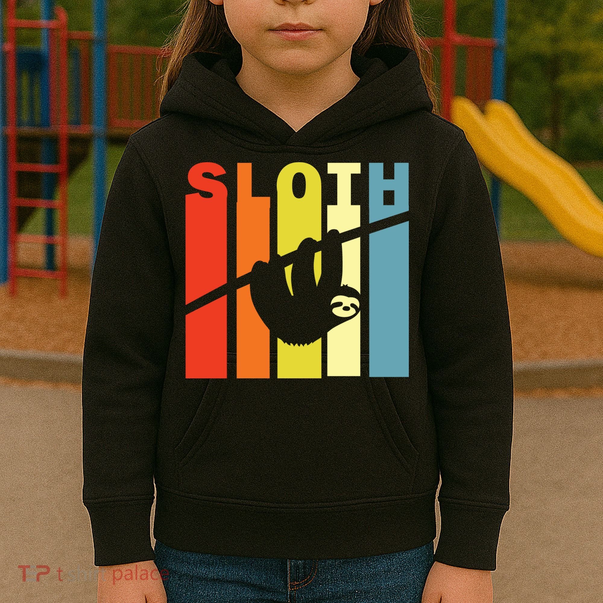 Retro Sloth Kids Hoodie