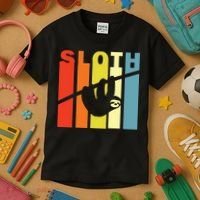 Retro Sloth Kids T-Shirt thumb 3