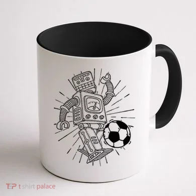 Retro Soccer Robot Coffee Mug back