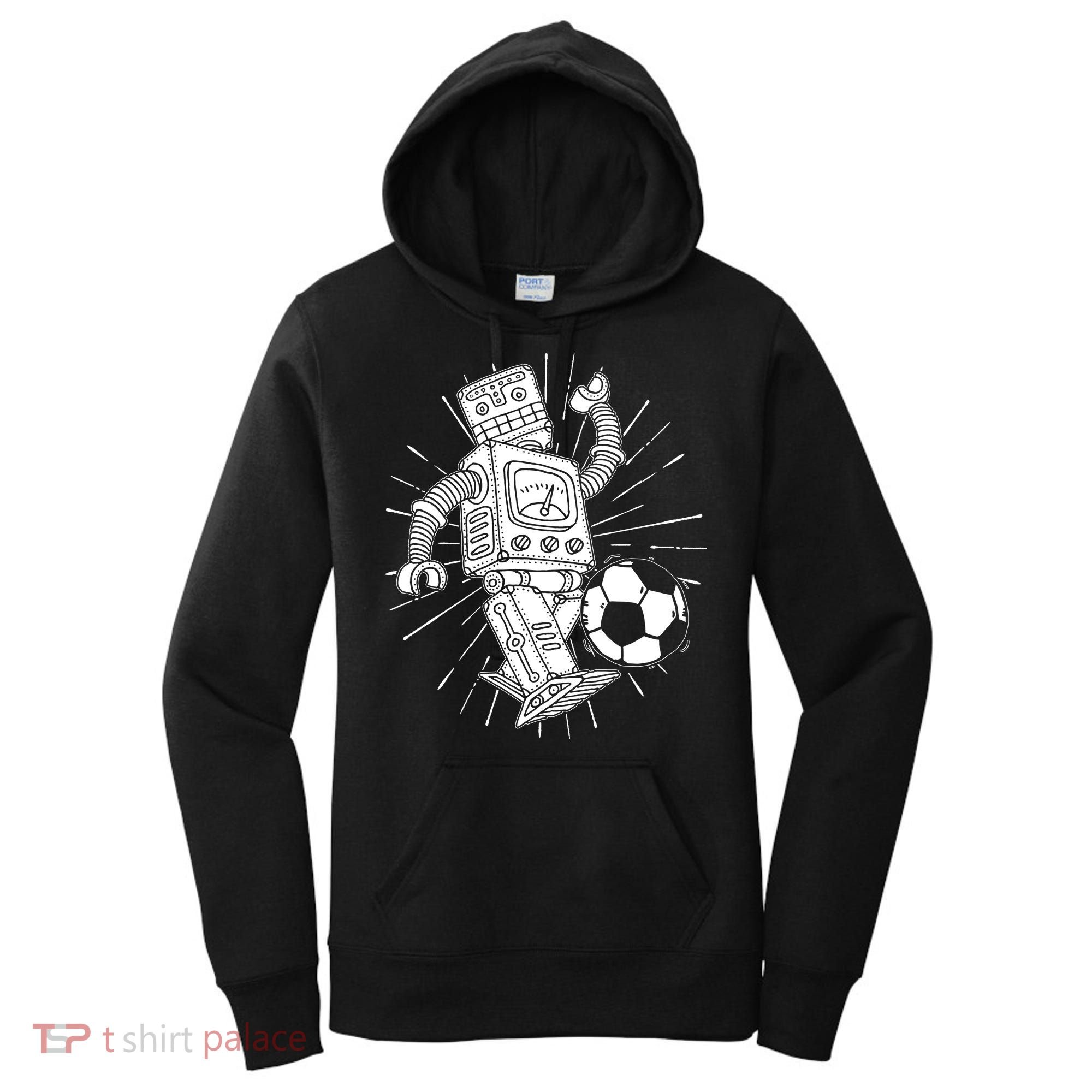 Retro Soccer Robot Women's Hoodie