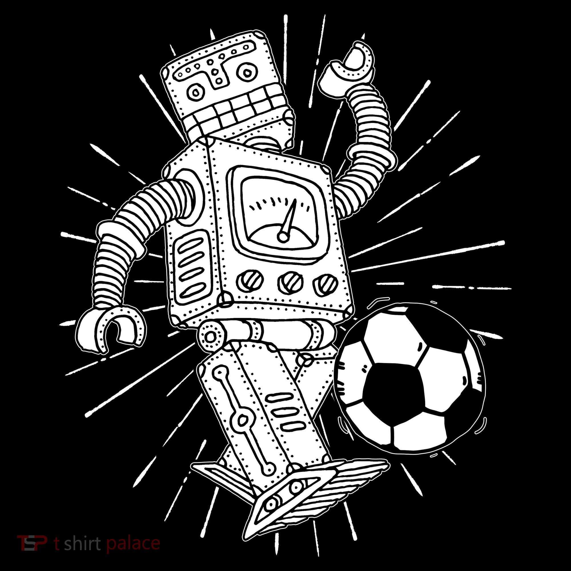 Retro Soccer Robot Women's Hoodie