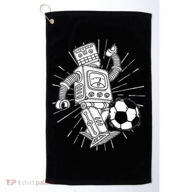 Retro Soccer Robot Golf Towel