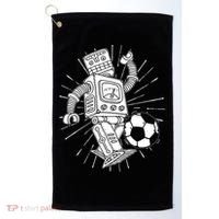 Retro Soccer Robot Golf Towel thumb 0