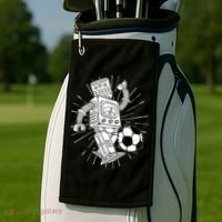 Retro Soccer Robot Golf Towel thumb 2