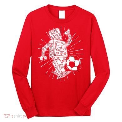 Retro Soccer Robot Long Sleeve Shirt