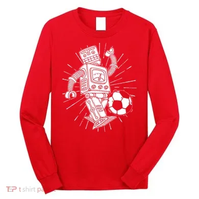 Retro Soccer Robot Long Sleeve Shirt