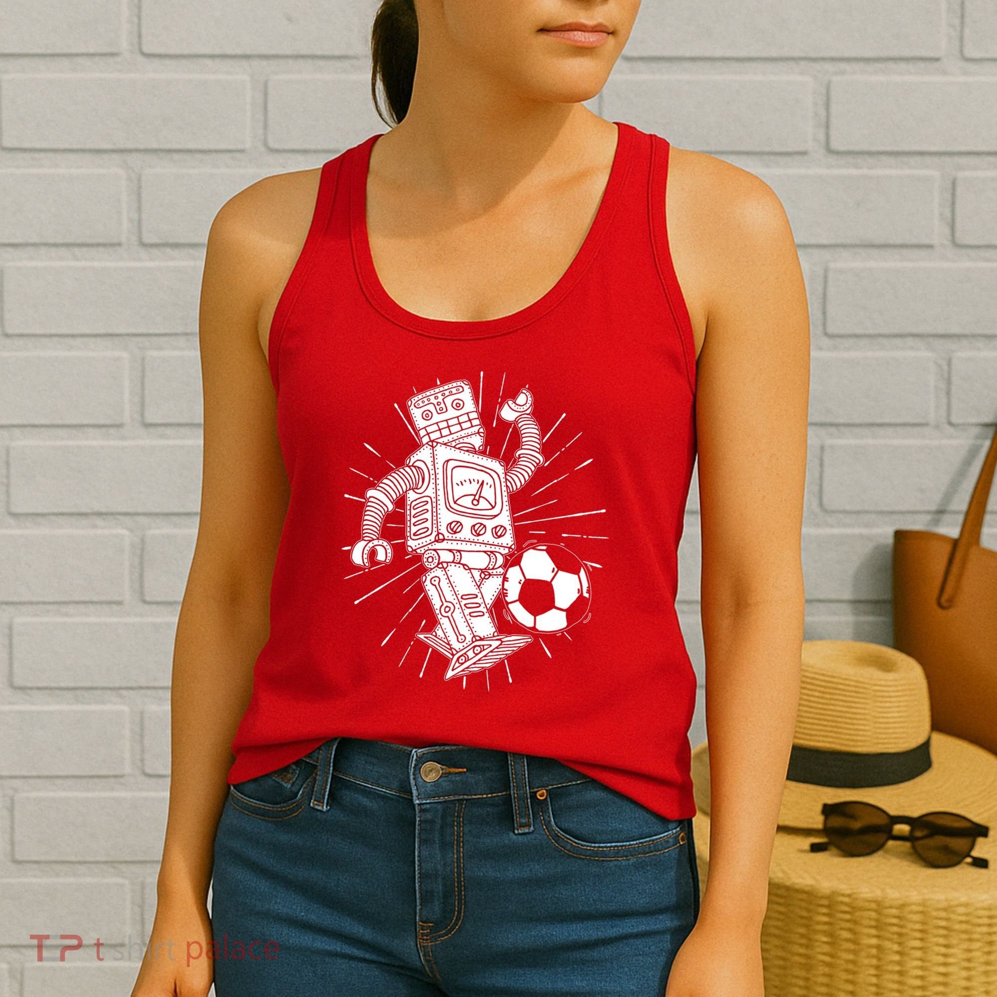 Retro Soccer Robot Women's Tank Top