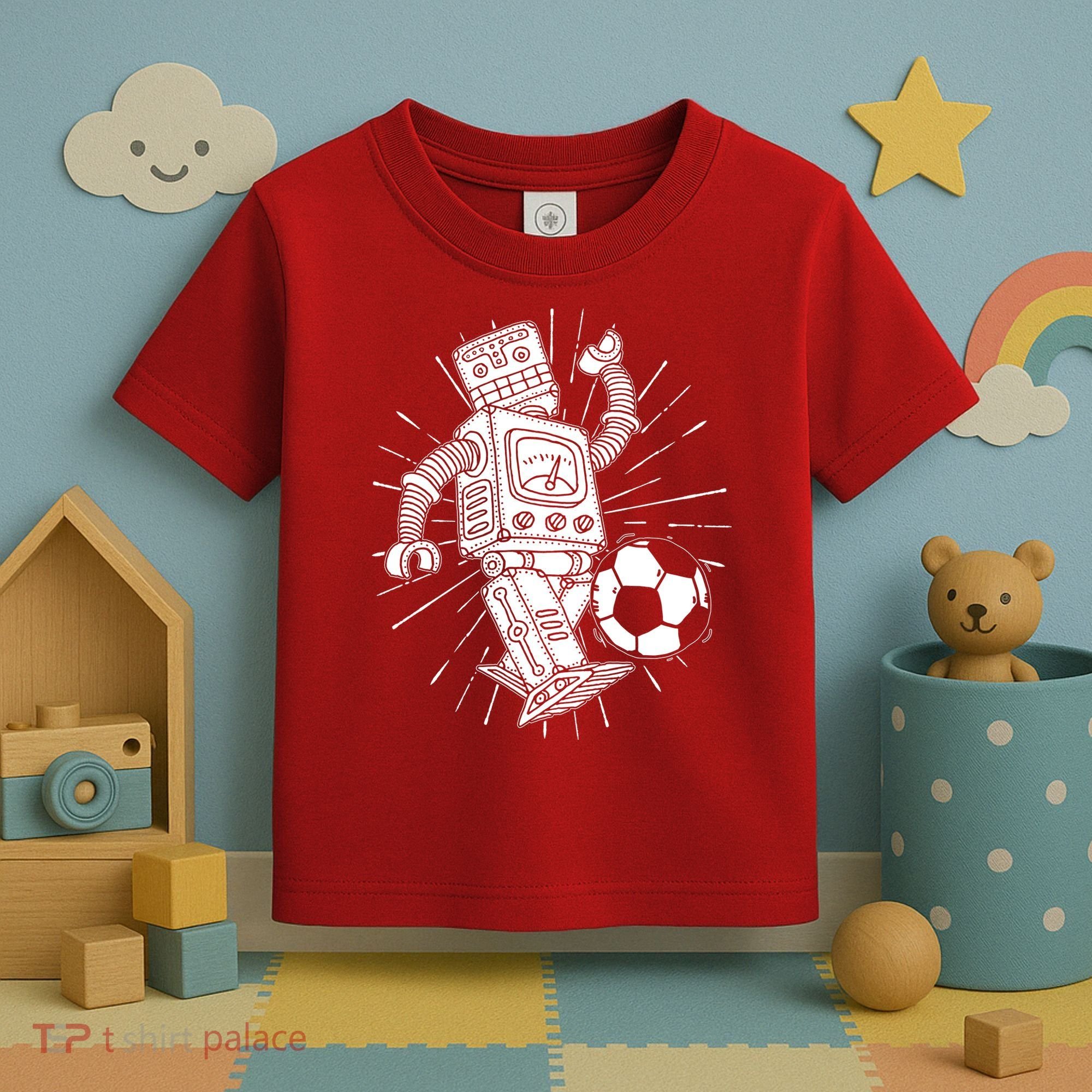 Retro Soccer Robot Toddler T-Shirt
