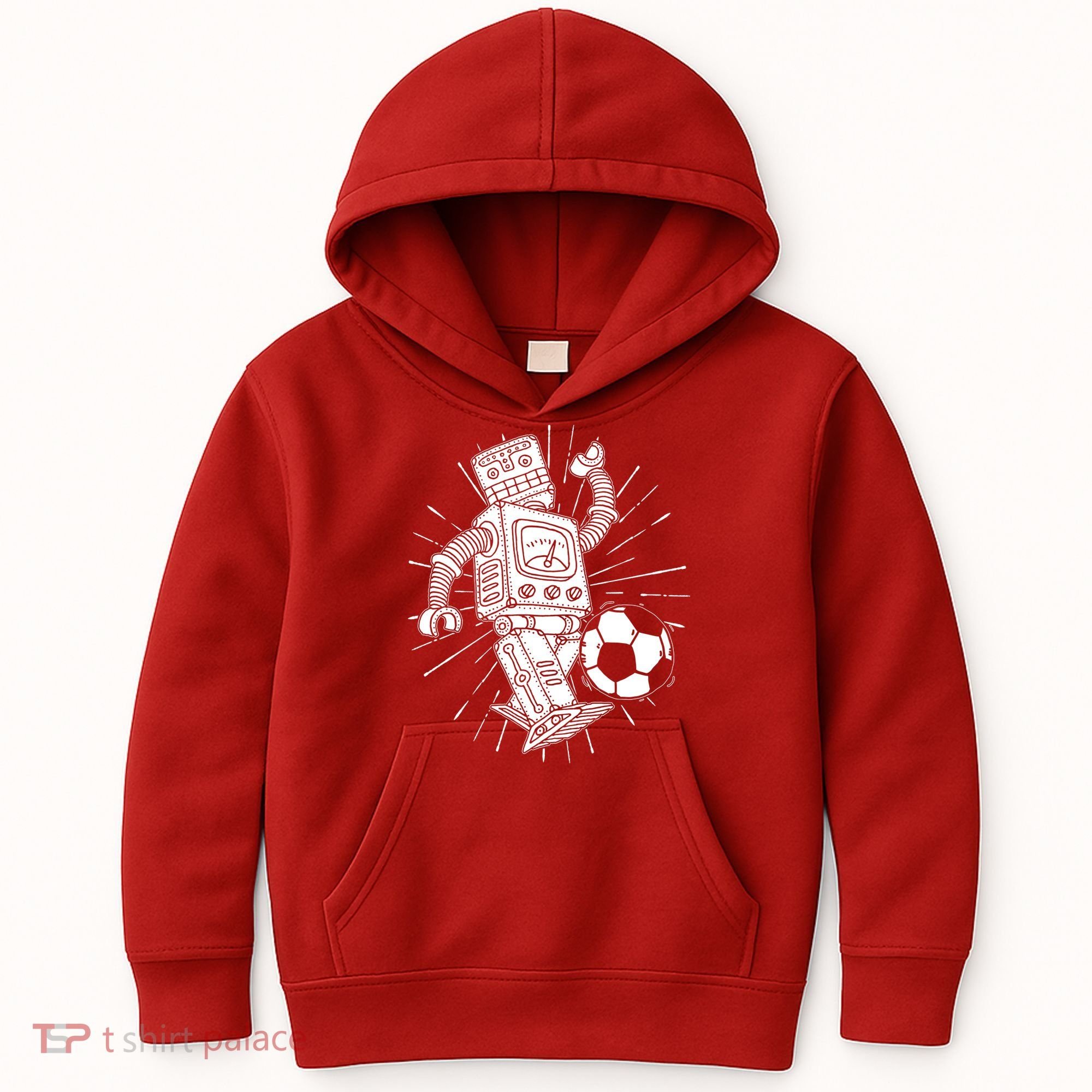 Retro Soccer Robot Kids Hoodie