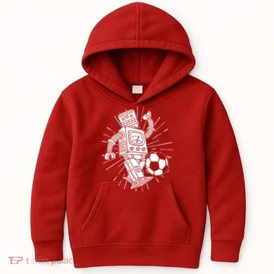 Retro Soccer Robot Kids Hoodie