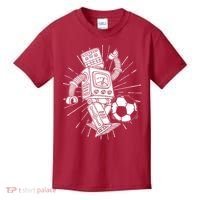 Retro Soccer Robot Kids T-Shirt thumb 0