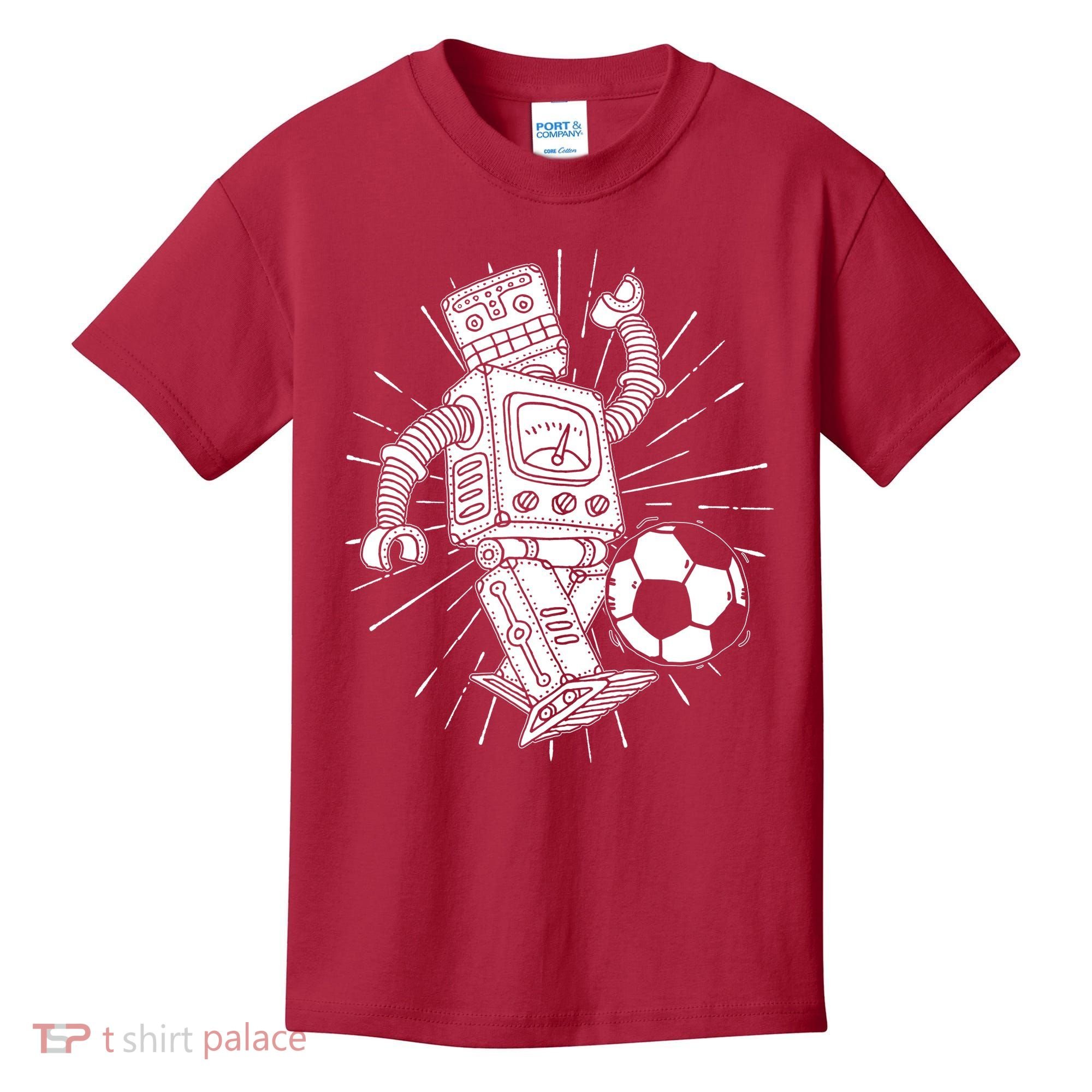 Retro Soccer Robot Kids T-Shirt
