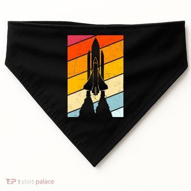 Retro Space Rocket Launch USA-Made Doggie Bandana