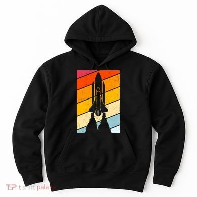 Retro Space Rocket Launch Hoodie