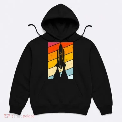 Retro Space Rocket Launch Hoodie