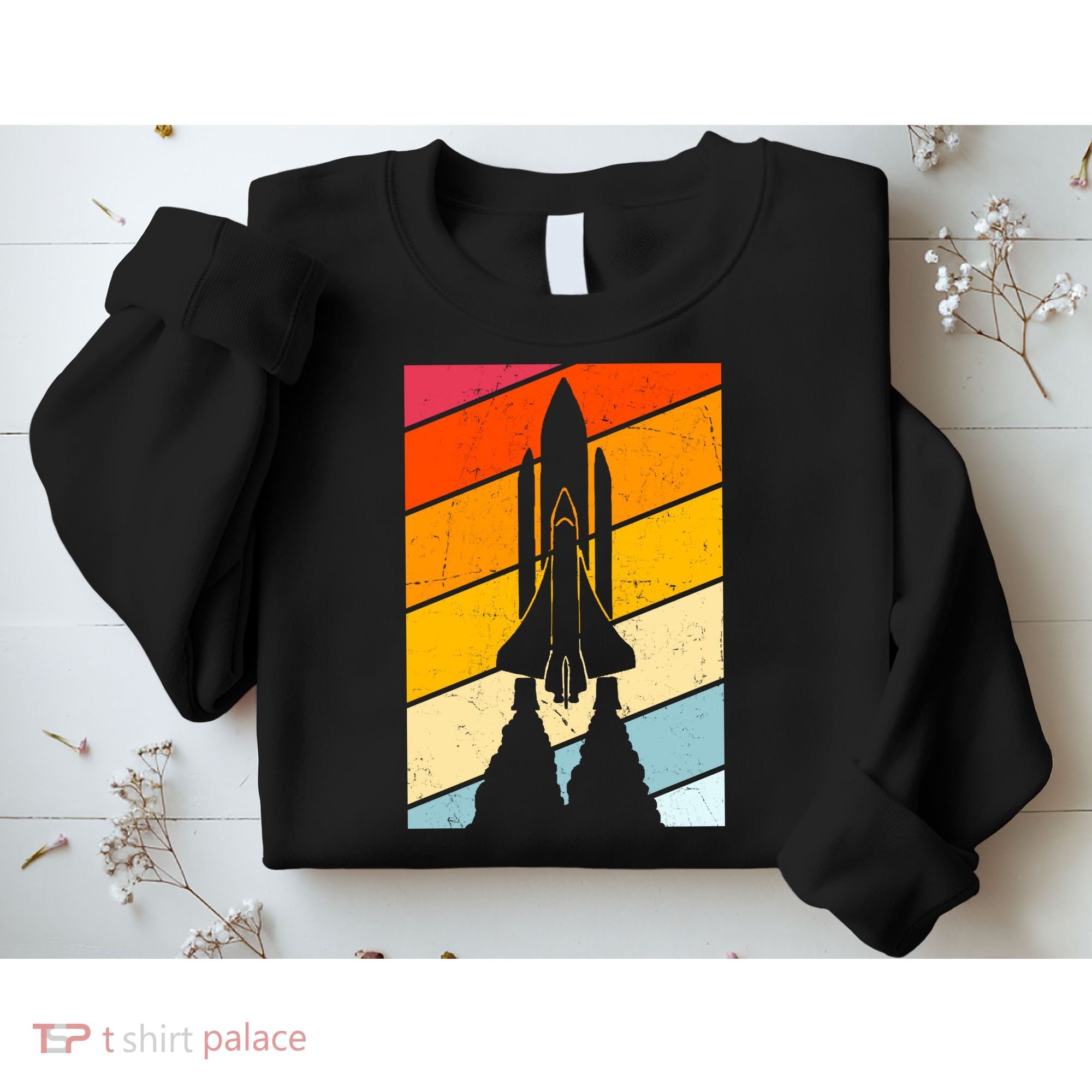 Retro Space Rocket Launch Sweatshirt
