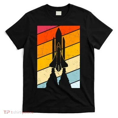 Retro Space Rocket Launch T-Shirt
