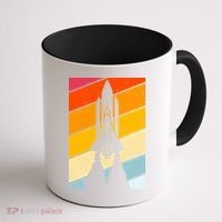 Retro Space Rocket Launch Coffee Mug thumb 1