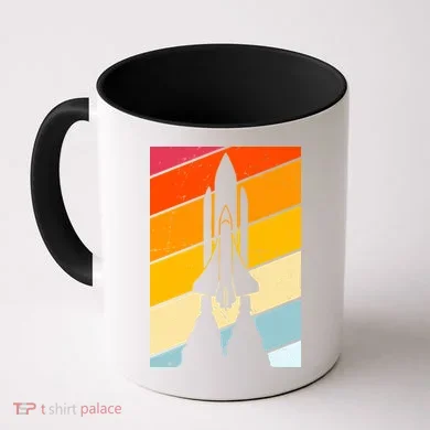 Retro Space Rocket Launch Coffee Mug