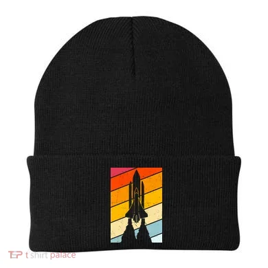 Retro Space Rocket Launch Beanie