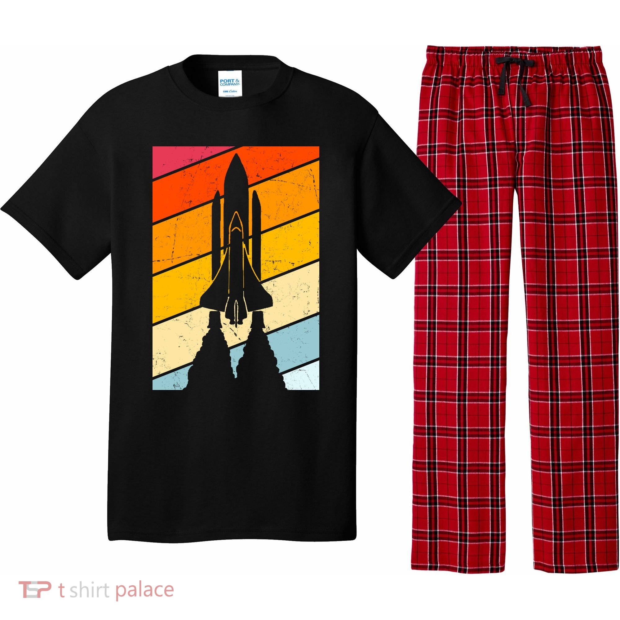 Retro Space Rocket Launch Pajama Set