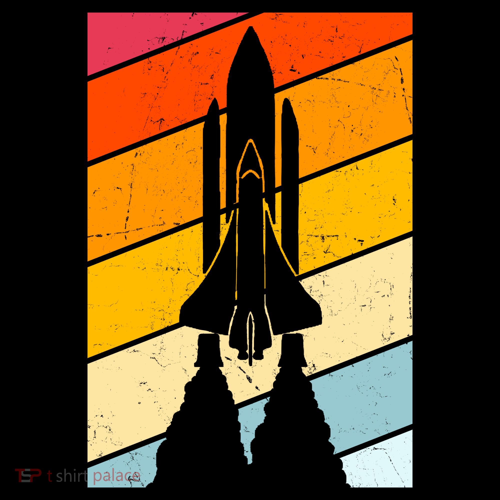 Retro Space Rocket Launch Polo
