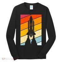 Retro Space Rocket Launch Tall Long Sleeve Shirt thumb 0