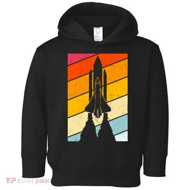 Retro Space Rocket Launch Toddler Hoodie