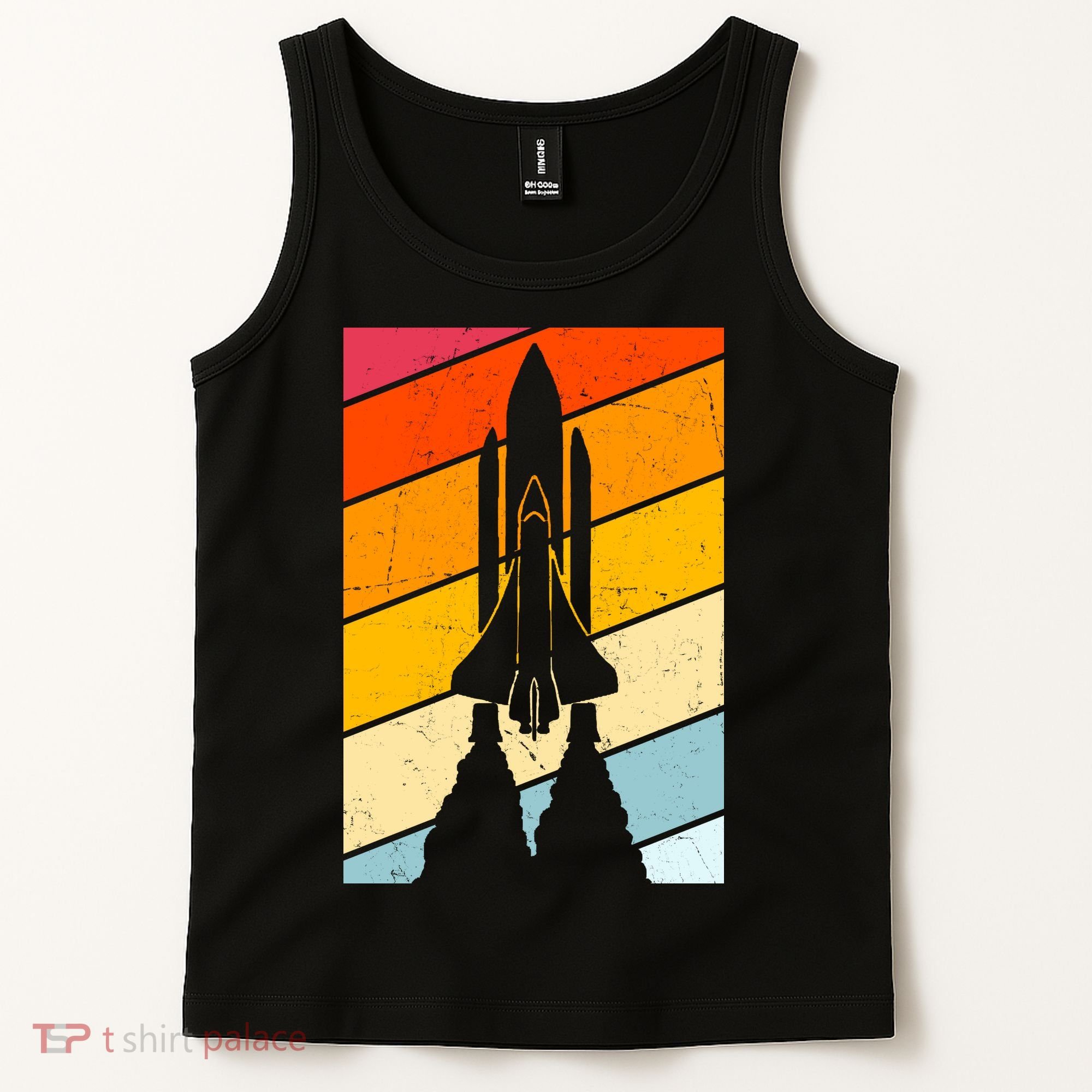 Retro Space Rocket Launch Tank Top