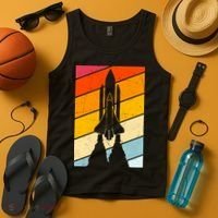 Retro Space Rocket Launch Tank Top thumb 4