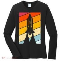 Retro Space Rocket Launch Women's Long Sleeve Shirt thumb 0