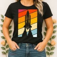 Retro Space Rocket Launch Women's T-Shirt thumb 2