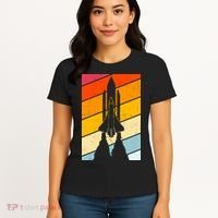 Retro Space Rocket Launch Women's T-Shirt thumb 4