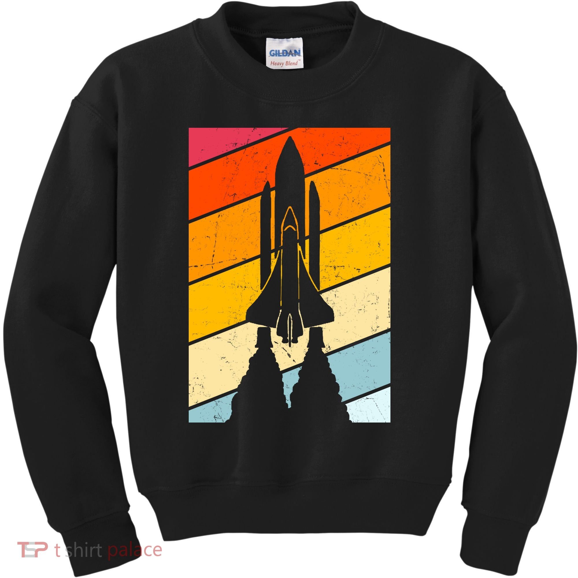 Retro Space Rocket Launch Kids Sweatshirt