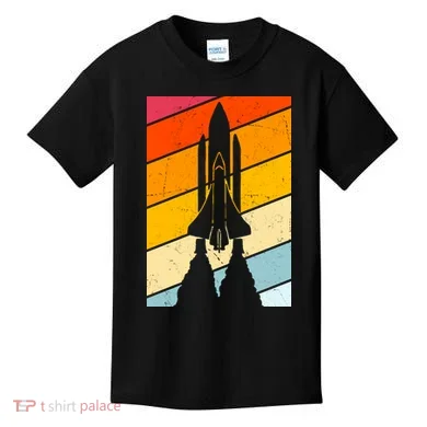 Retro Space Rocket Launch Kids T-Shirt