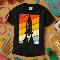 Retro Space Rocket Launch Kids T-Shirt thumb 3