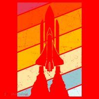 Retro Space Rocket Launch Santa Hat thumb 1