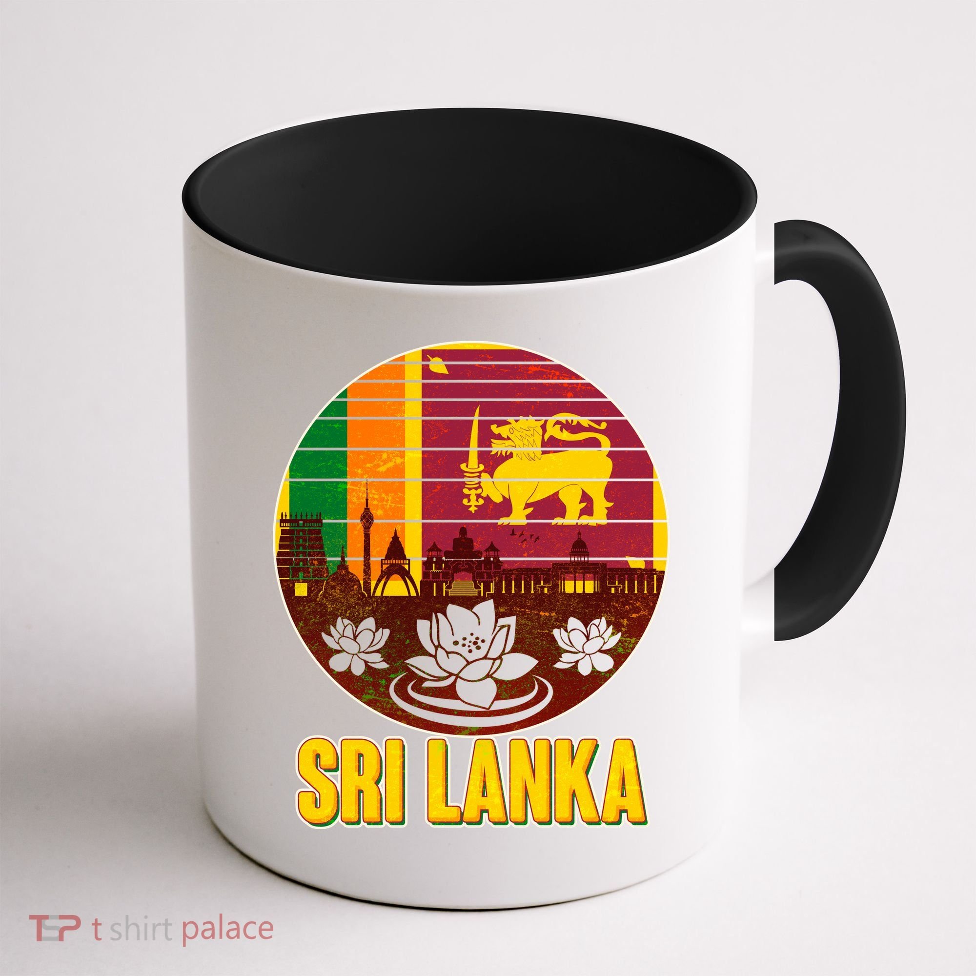 Retro Sri Lanka Emblem Coffee Mug